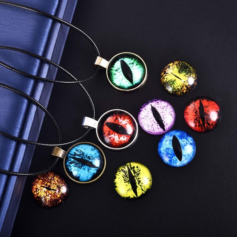 DROLE 100Pcs 20mm Glass Flatback Scrapbooking Dome Cabochons Eye Pattern Cabochon Glass Covered Dome Tiles for 20mm Pendant Bezel - Image 3